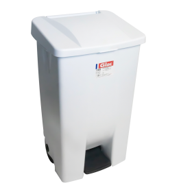 Poubelle éco à pédale 80 L - couvercle blanc