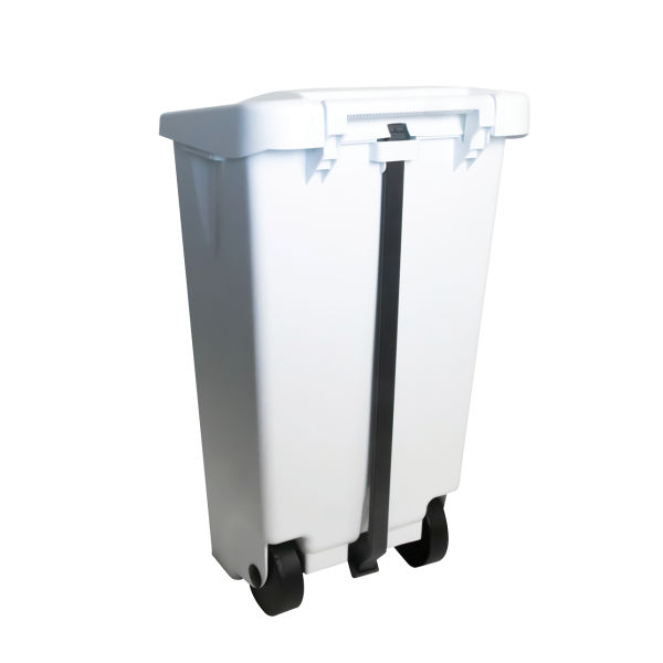 Poubelle éco à pédale 80 L - couvercle blanc