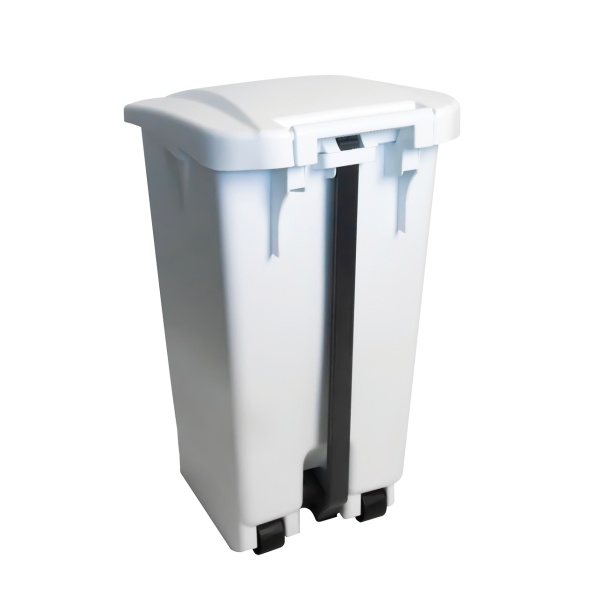 Poubelle éco à pédale 60 L - couvercle blanc