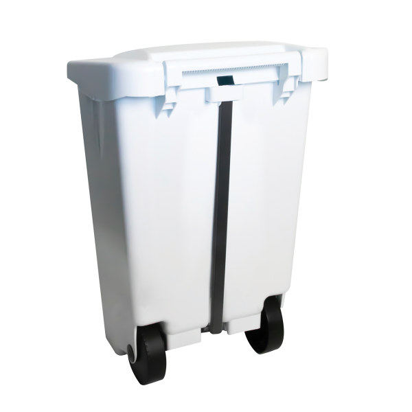 Poubelle éco à pédale 120 L - couvercle blanc