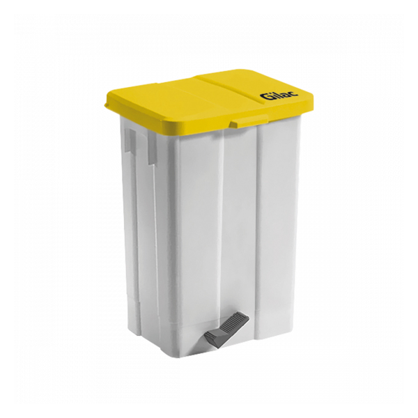Poubelle à pédale 50 L - couvercle jaune