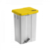Poubelle à pédale 50 L - couvercle jaune