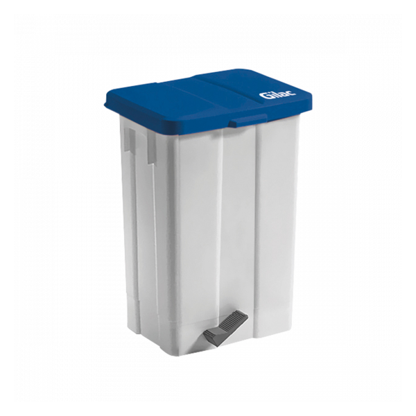 Poubelle à pédale 50 L - couvercle bleu