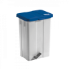 Poubelle à pédale 50 L - couvercle bleu