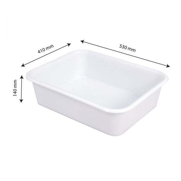 Cuvette rectangulaire profonde 20 L - blanc