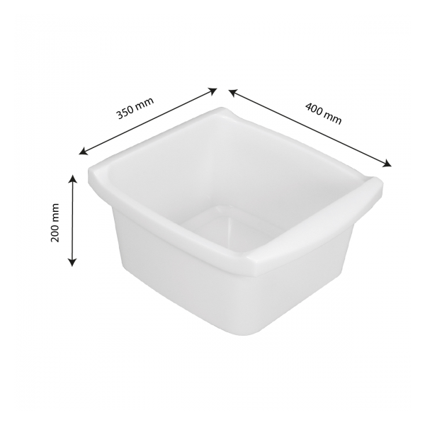 Cuvette rectangulaire profonde 16 L - blanc