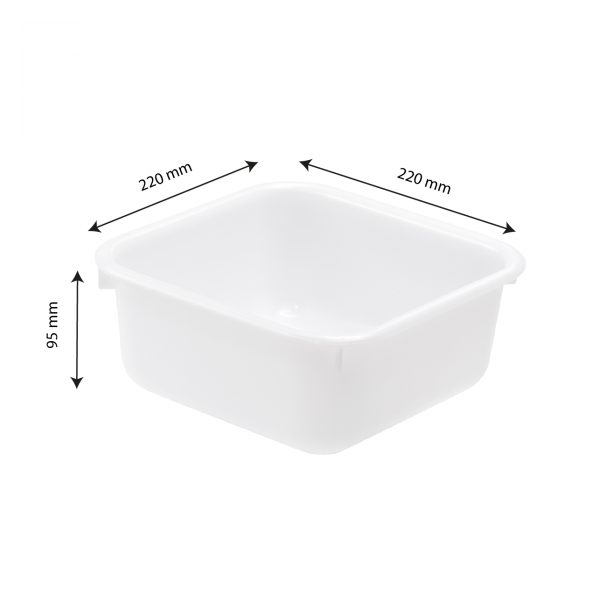 Cuvette carrée 3 L - blanc