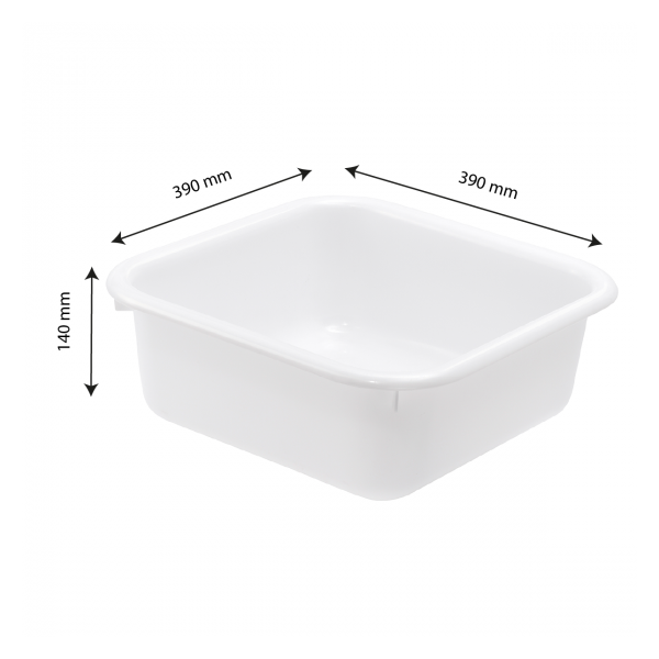 Cuvette carrée 12 L - blanc