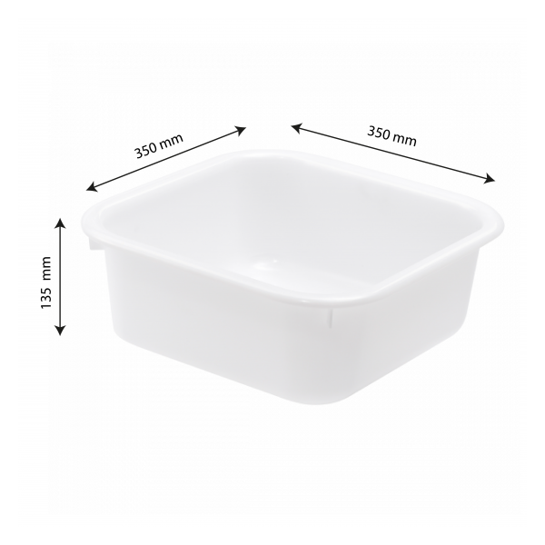 Cuvette carrée 10 L - blanc