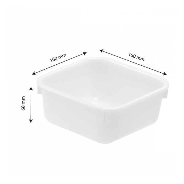 Cuvette carrée 1 L - blanc