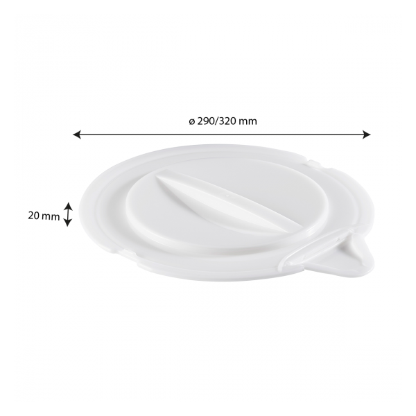 Couvercle pour seau rond avec bec verseur 12 L - blanc