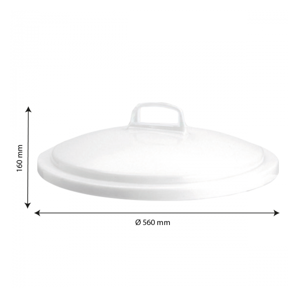 Couvercle pour poubelle ronde tri sélectif 75 L - blanc