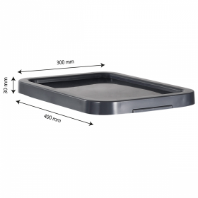 Couvercle pour bacs 12 L/15 L - gris