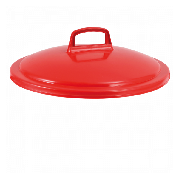 Couvercle avec poignée pour poubelle ronde tri sélectif 50 L - rouge
