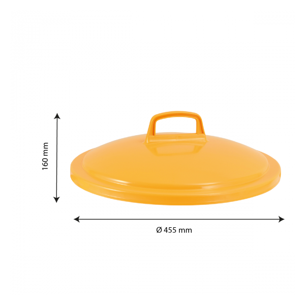 Couvercle avec poignée pour poubelle ronde tri sélectif 50 L - jaune