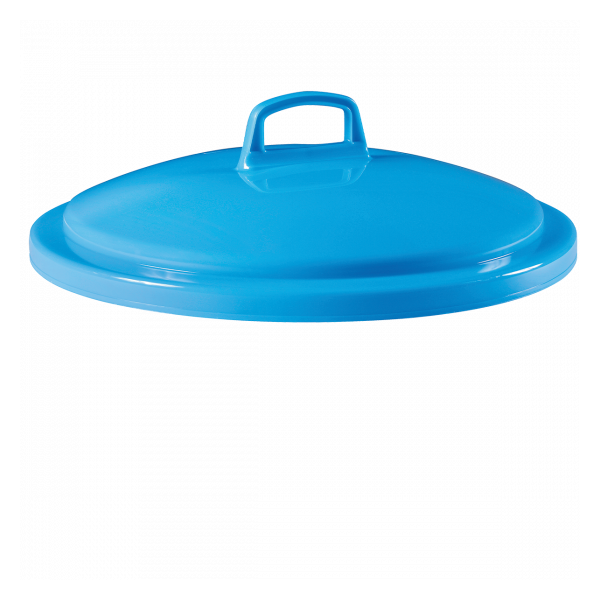 Couvercle avec poignée pour poubelle ronde tri sélectif 50 L - bleu