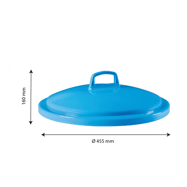Couvercle avec poignée pour poubelle ronde tri sélectif 50 L - bleu