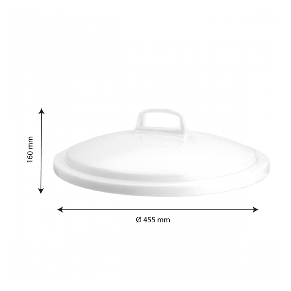 Couvercle avec poignée pour poubelle ronde tri sélectif 50 L - blanc
