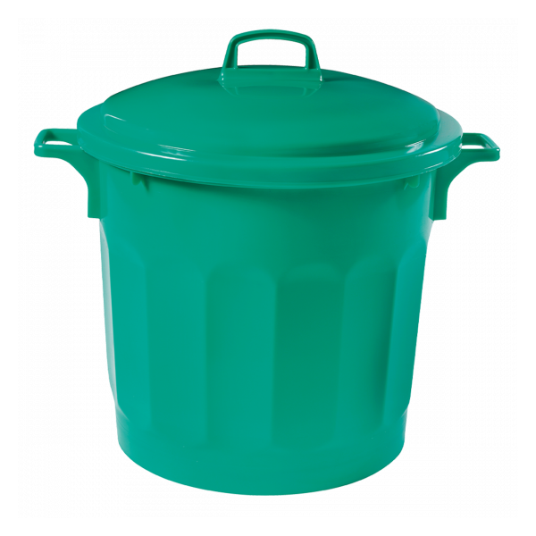Couvercle avec poignée pour conteneur alimentaire rond HACCP 75 L - vert
