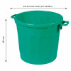 Conteneur alimentaire rond HACCP 75 L - vert