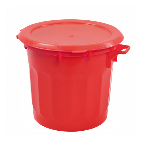 Conteneur alimentaire rond HACCP 75 L - rouge