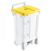 Collecteur à pédale 90 L + porte - couvercle jaune