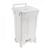 Collecteur à pédale 90 L + porte - couvercle blanc