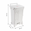 Collecteur à pédale 90 L + porte - couvercle blanc