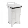 Collecteur à pédale 90 L + porte - couvercle blanc