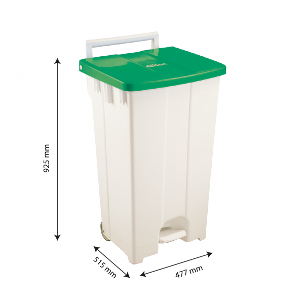 Collecteur à pédale 100 L - couvercle vert