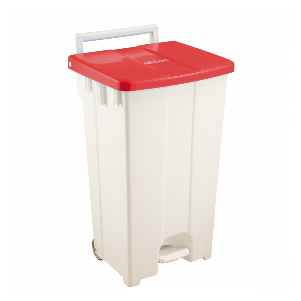 Collecteur à pédale 100 L - couvercle rouge