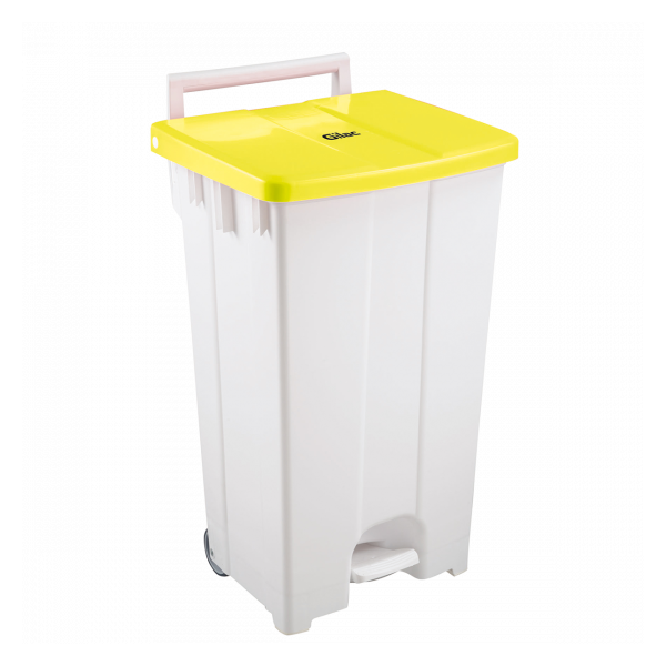 Collecteur à pédale 100 L - couvercle jaune