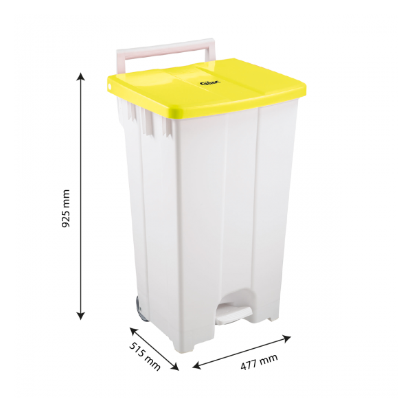 Collecteur à pédale 100 L - couvercle jaune