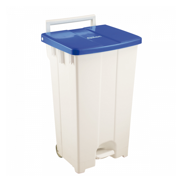 Collecteur à pédale 100 L - couvercle bleu