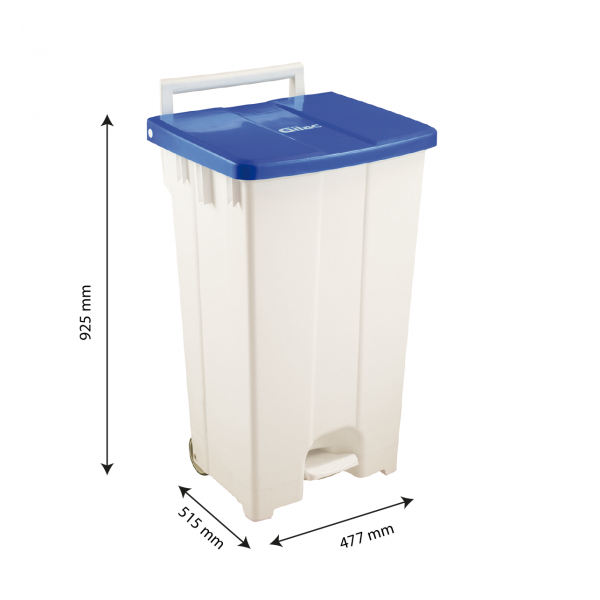 Collecteur à pédale 100 L - couvercle bleu