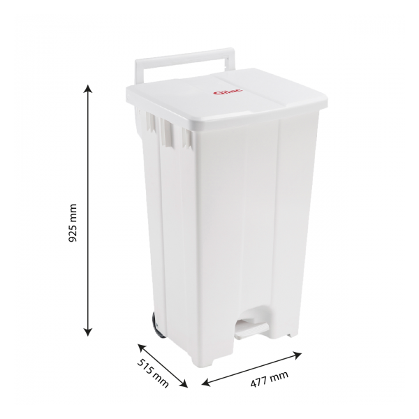 Collecteur à pédale 100 L - couvercle blanc