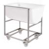 Chariot inox pour bac grand volume semi-cylindrique 170 L