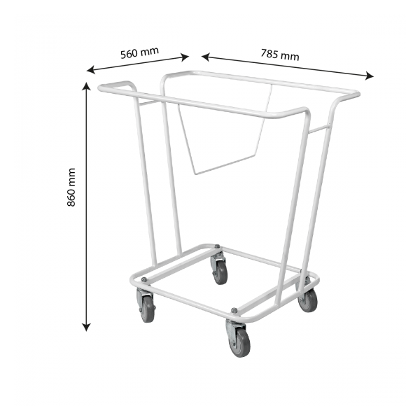 Chariot acier epoxy pour corbeilles à linge