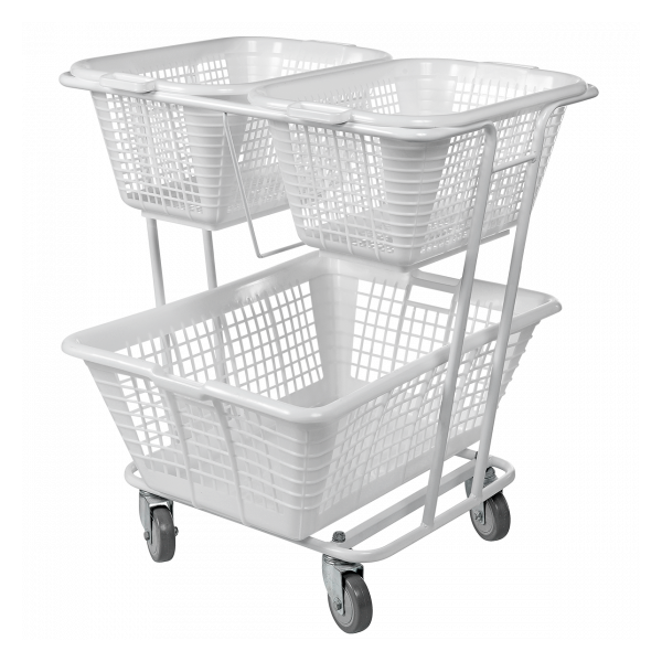 Chariot acier epoxy pour corbeilles à linge