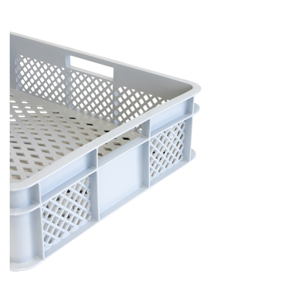 Caisse renforcée ajourée avec poignées empilable 11L - 400 x 350 x 110 gris