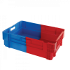 Caisse pleine&nbsp;empilable emboîtable 600 x 400 x 184 mm bicolore 34 L – bleu/rouge