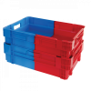 Caisse pleine&nbsp;empilable emboîtable 600 x 400 x 184 mm bicolore 34 L – bleu/rouge