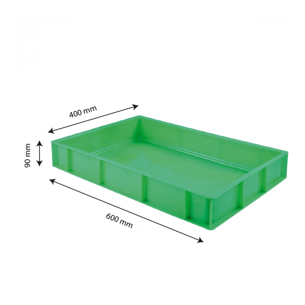 Caisse pleine 600 x 400 x 90 mm 15 L - vert