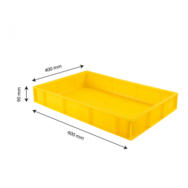Caisse pleine 600 x 400 x 90 mm 15 L - jaune