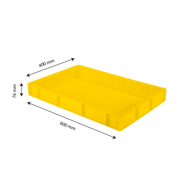 Caisse pleine 600 x 400 x 76 mm 14 L - jaune