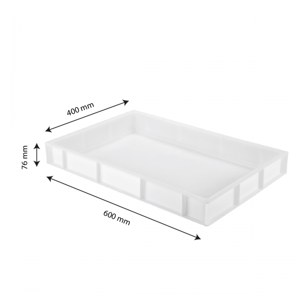 Caisse pleine 600 x 400 x 76 mm 14 L - blanc