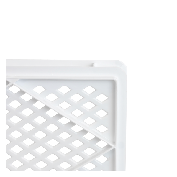 Caisse finement ajourée avec poignées 600 x 400 x 125 mm - 22 L - blanc