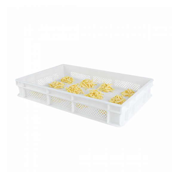 Caisse finement ajourée 600 x 400 x 100 mm 18 L - blanc