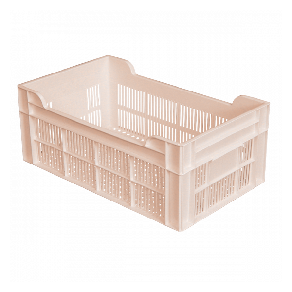 Caisse ajourée sans poignée empilable 500 X 300 20 L - rose