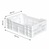 Caisse ajourée fond plein 600 x 400 x 200 mm 40 L - blanc
